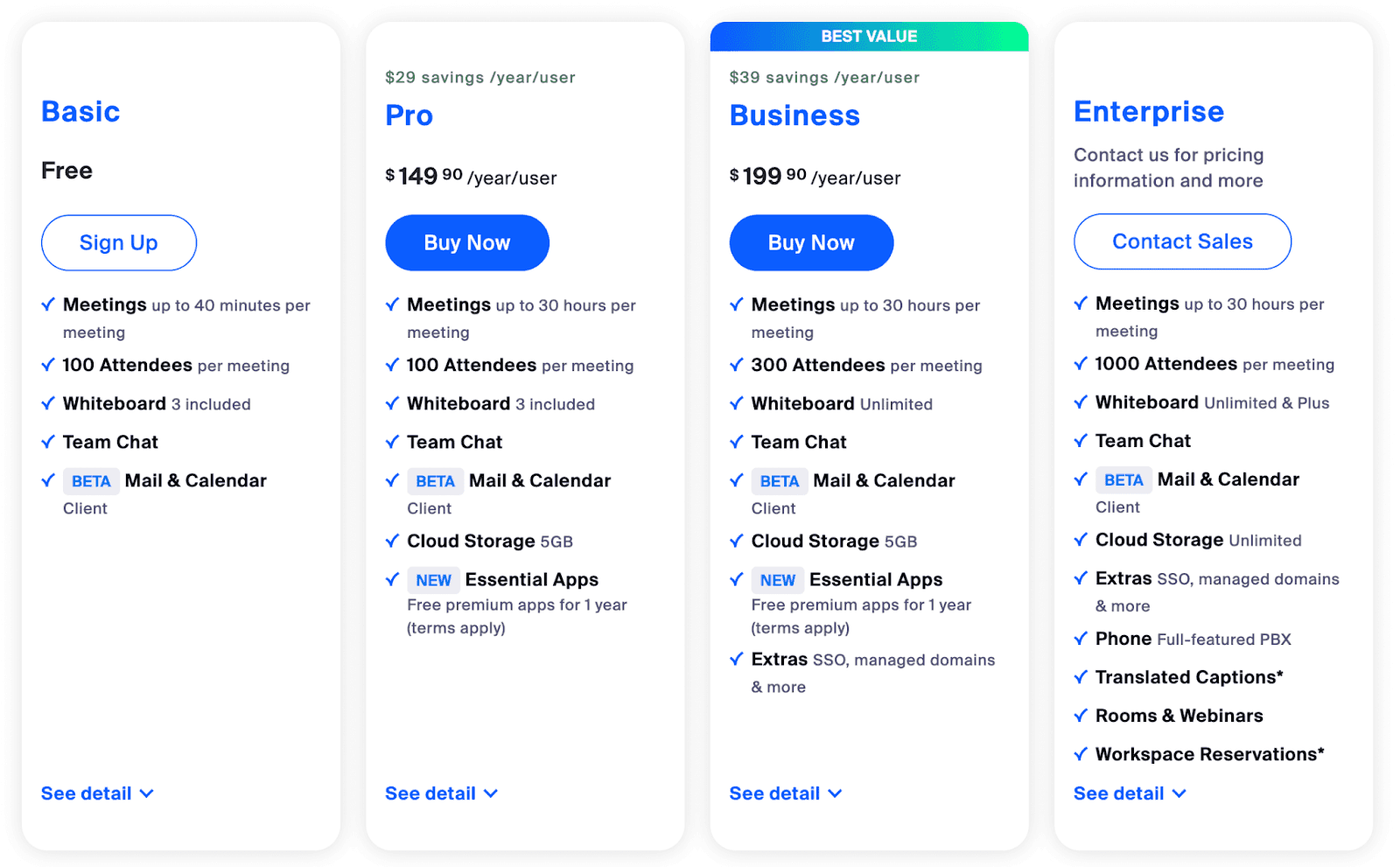 Zoom plans and pricing