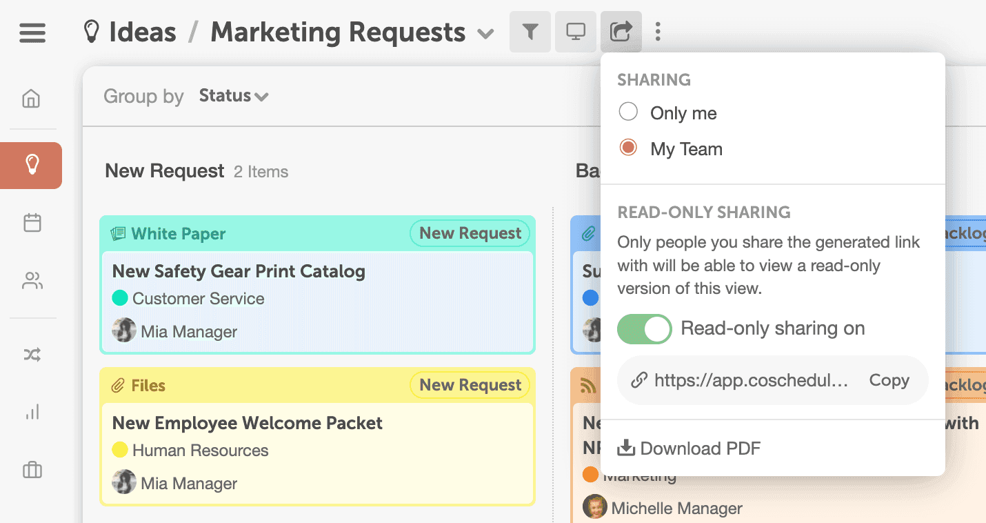 Tutorial on how to turn on read-only view to share progress on when your project will be complete.